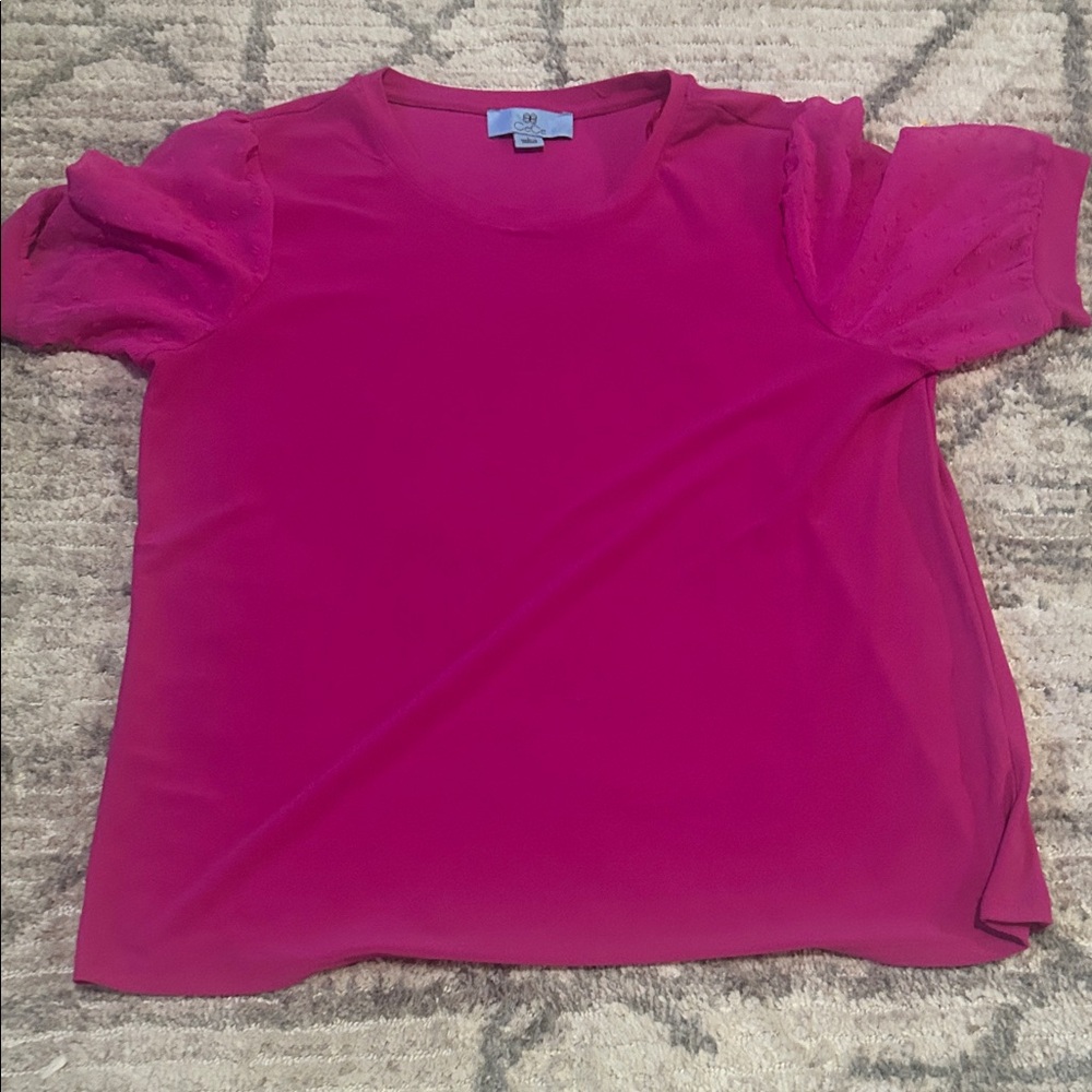 CeCe Vibrant Pink Blouse
